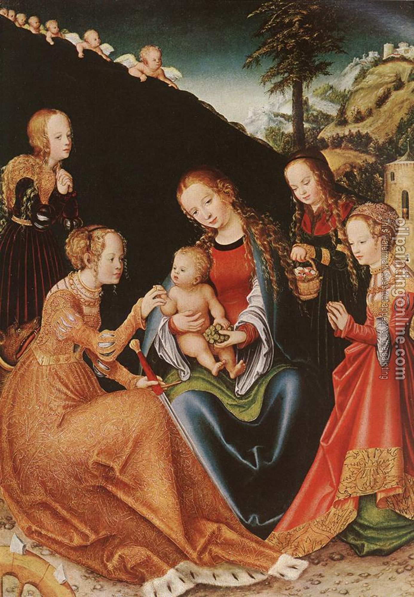 Lucas il Vecchio Cranach - The Mystic Marriage of St Catherine